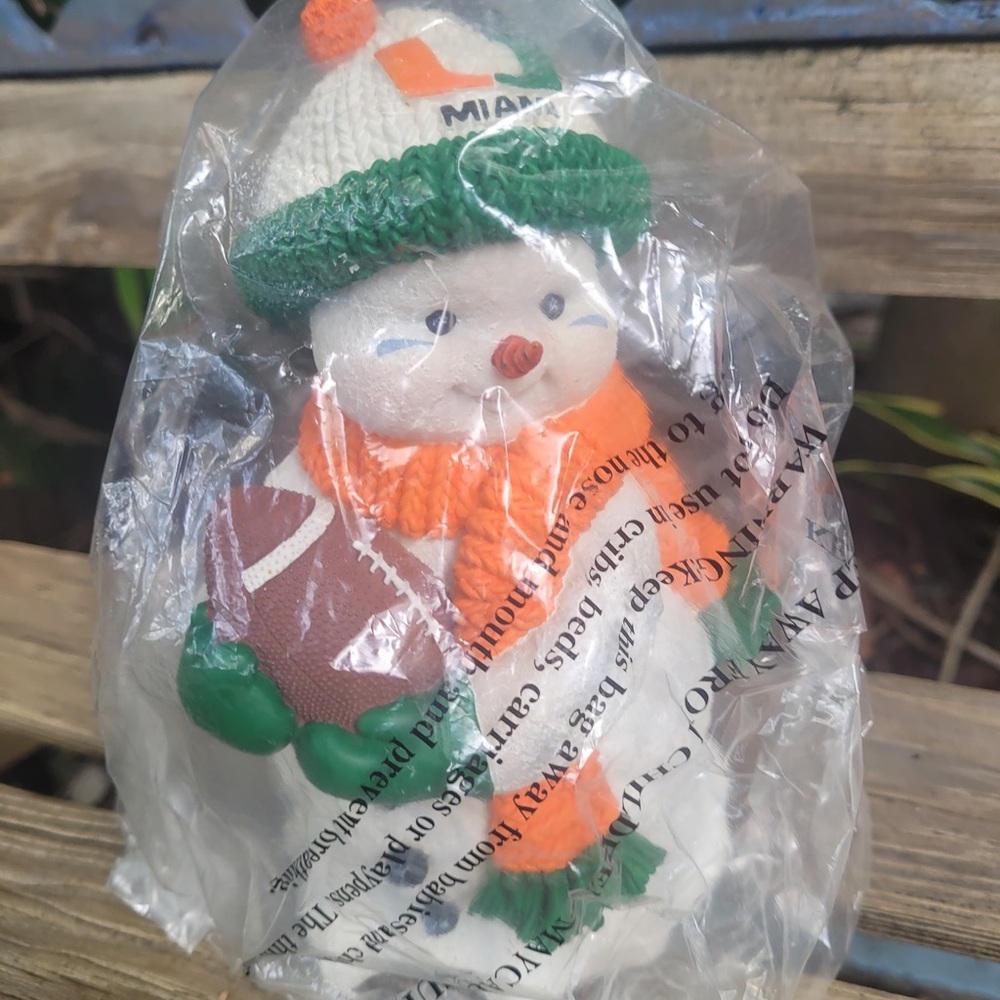 Miami Snowman Holiday Decor with Green and Orange Accents